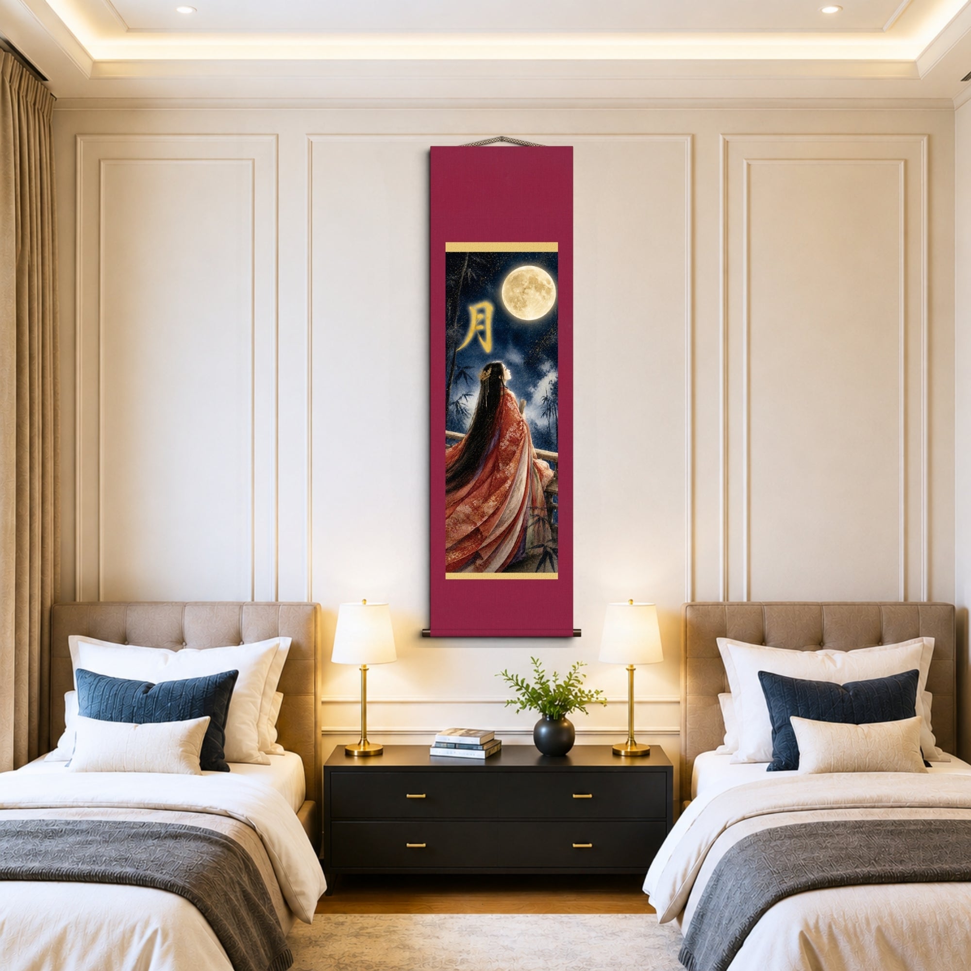 Japanese Princess Kaguya Kakemono Wall Scroll – Moon Princess Art