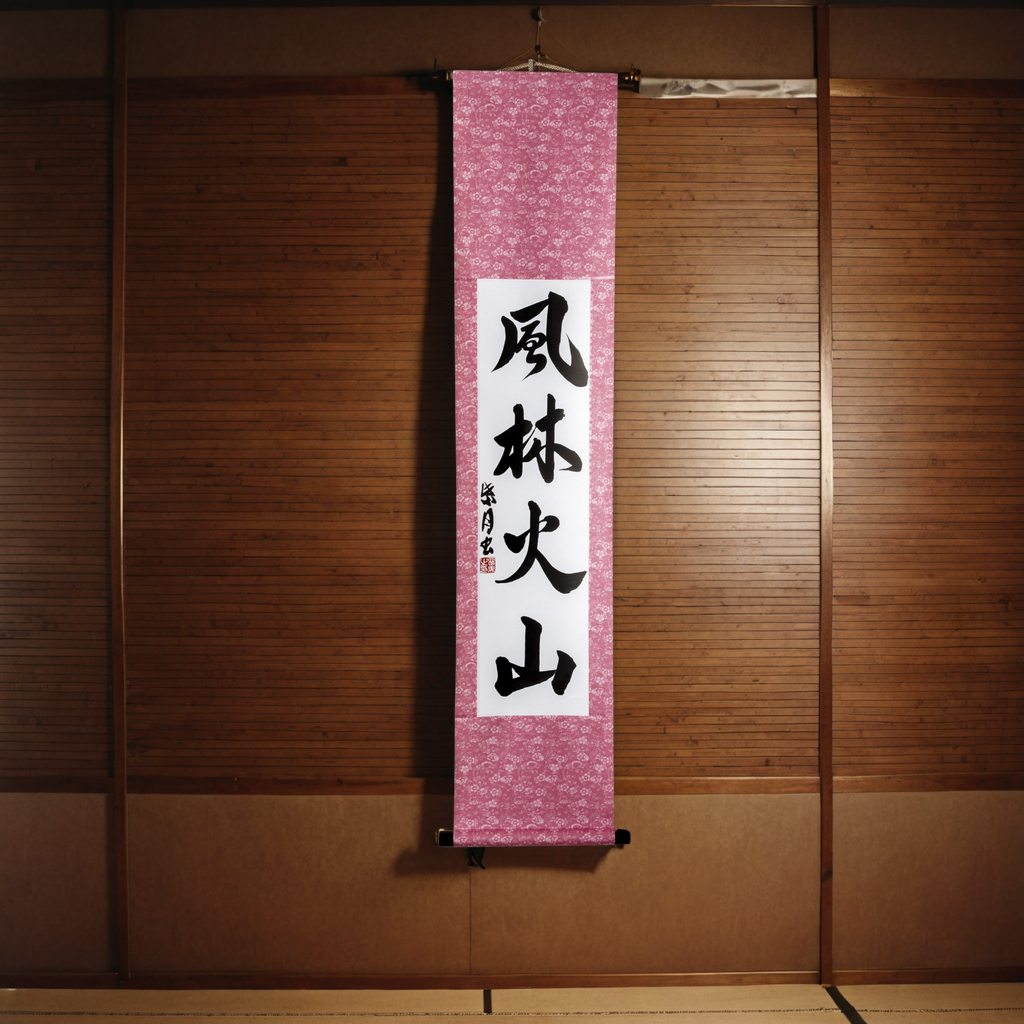 Furin Kazan, Hanging Scroll - Handcrafted Japanese Calligraphy Shodo Artwork (Free Shipping)