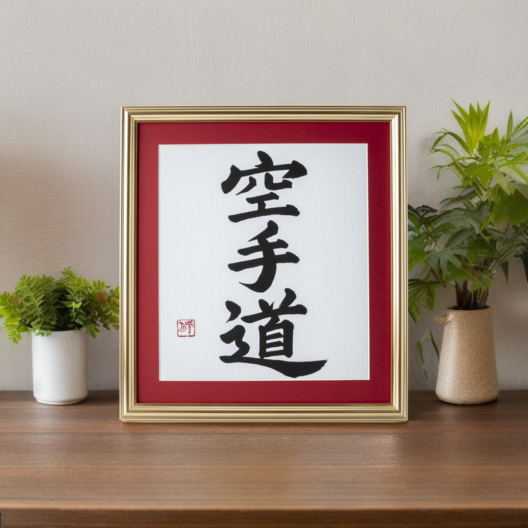 Spirit of "Karate-do" - Gold Frame with Red Mat (Free Shipping)