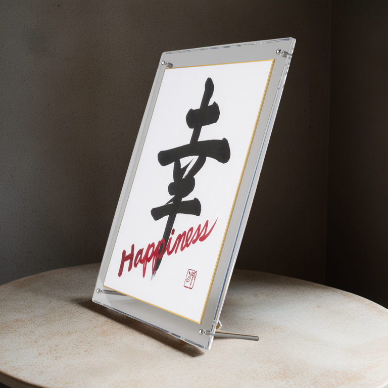 Shiawase "Happiness" in Japanese - Acrylic Clear Frame (Free Shipping)