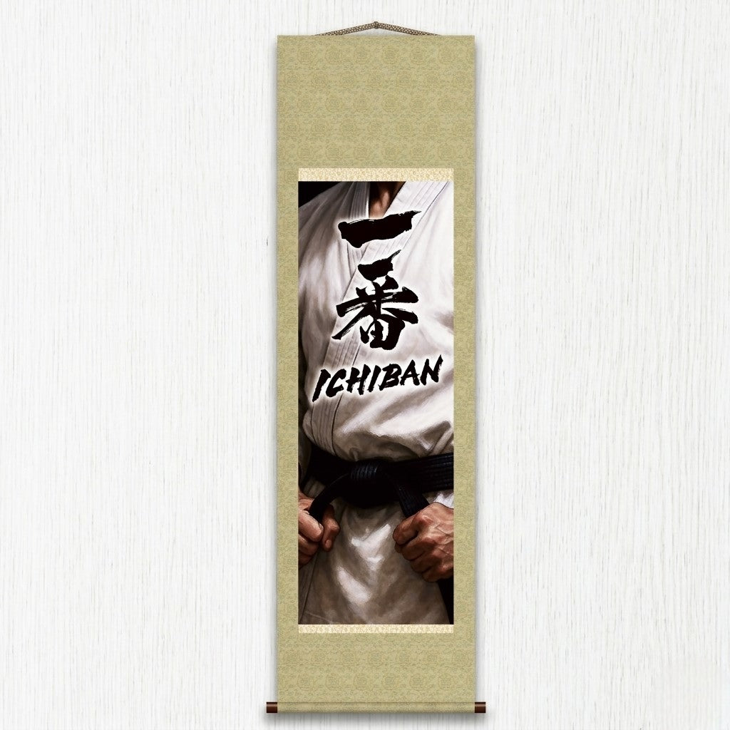 Arts martiaux japonais Ichiban Kakemono Tenture murale – Esprit de ceinture noire 